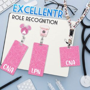 Plifal CNA Badge Buddy Card Nurse Nursing Accessories Glitter Vertical Badge Identification Tags