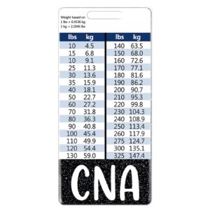 Plifal CNA Badge Buddy Card Holder Nursing Accessories Black Certified Nurse Aid Vertical ID Name Identification Tags Nurse Work Items W Height & Weight Conversion Charts