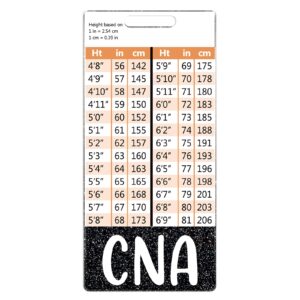 Plifal CNA Badge Buddy Card Holder Nursing Accessories Black Certified Nurse Aid Vertical ID Name Identification Tags Nurse Work Items W Height & Weight Conversion Charts