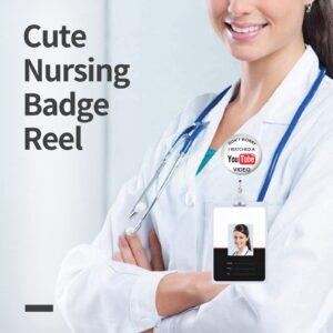 Badge Reels Holder Retractable with ID Clip for Nurse Name Tag Card Funny Don't Worry I Watched A YouTube Video RN LPN CNA Nursing Doctor Medical Work Office Alligator Clip ZJK409