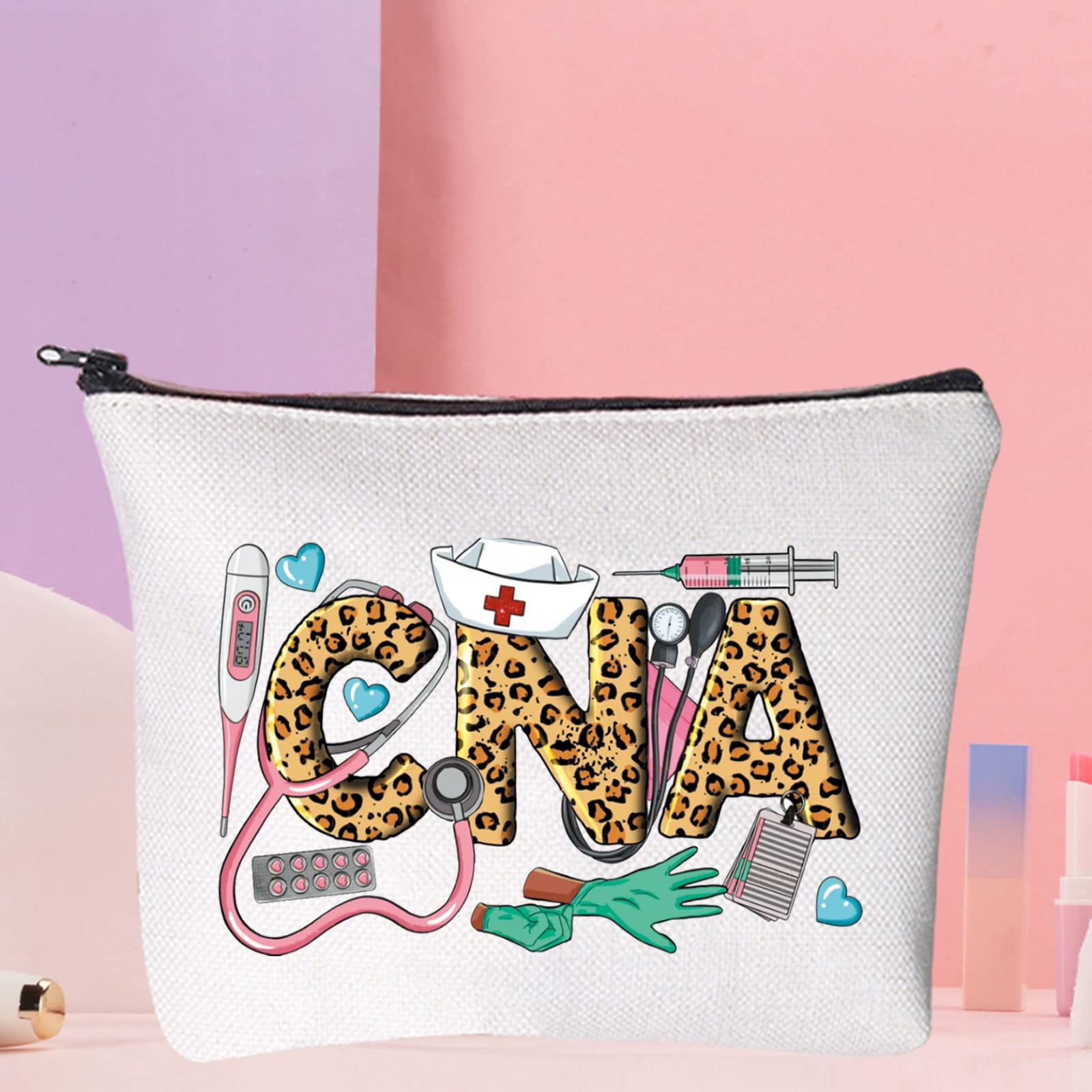 WZMPA CNA Certified Nursing Assistant Cosmetic Makeup Bag CNA Nursing Graduation Gifts Zipper Pouch Bag For CNA Students Graduates (CNA bag)