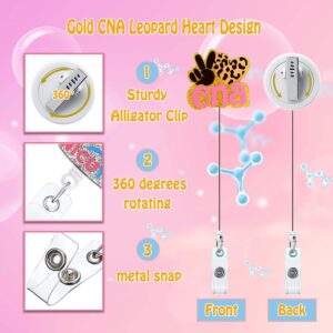 ANDGING CNA Nurse Badge Reel Holder Retractable Badge Clips Alligator Clip Peace Love Heart Nursing Badge Reels Retractable for Nurses Badge RN LPN CNA LVN CN ID Card Holder Office Accessories