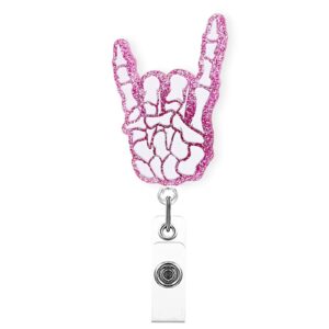 Radiology Xray Badge Reel Halloween Nurse Retractable Badge Clip Pink Skull Hand Badge Holder Funny for Student RN CNA ER Hospital Worker Gifts Radiology Tech Student Essentials