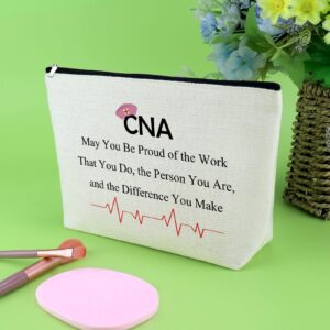 Gevody Certified Nursing Assistant Gifts for Women CNA Makeup Bag CNA Appreciation Gifts Inspirational Gift for Nurse Friends CNA Graduation Gifts Thank You Gifts for CNAS Assistant Cosmetic Pouch