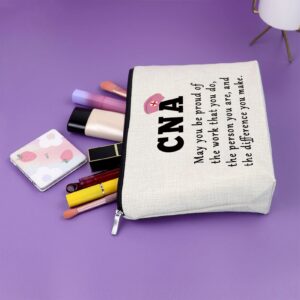 Sazuwu 2PCS CNA Gifts for CNA Week Makeup Bag Certified Nursing Assistant Gifts Thank You Gifts for Nurses Cosmetic Bag CNA Employee Appreciation Gifts Birthday Christmas Gifts Travel Pouch