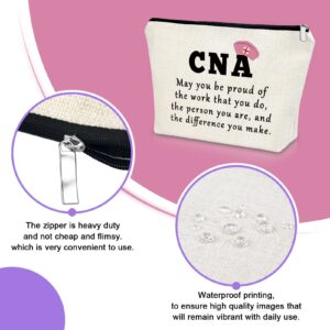 Sazuwu 2PCS CNA Gifts for CNA Week Makeup Bag Certified Nursing Assistant Gifts Thank You Gifts for Nurses Cosmetic Bag CNA Employee Appreciation Gifts Birthday Christmas Gifts Travel Pouch