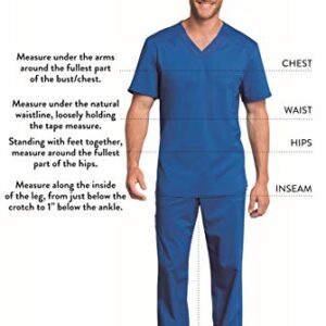 Cherokee Scrubs for Men Workwear Professionals V-Neck Four-Pocket Scrub Top WW695, XL, Ciel Blue