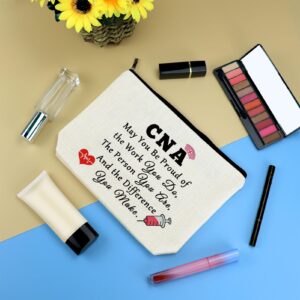 CNA Gift Cosmetic Bag Certified Nursing Assistant Gifts CNA Appreciation Gift Makeup Bag CNA Thank You Gift CNA Week Gifts Retirement Thanksgiving Birthday Gift for CNA Coworker Volunteer Travel Pouch