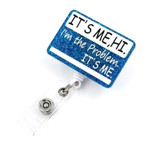 problem badge reel retractable with id clip funny joke humor name badge clip rn cna nurse office worker teacher studen acrylic badge accessories