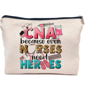 IWXYI Cna Bag,Western CNA Because Nurses Need Heroes Makeup Bag,Nurse Life Make up Bag