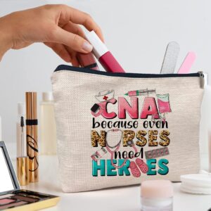 IWXYI Cna Bag,Western CNA Because Nurses Need Heroes Makeup Bag,Nurse Life Make up Bag