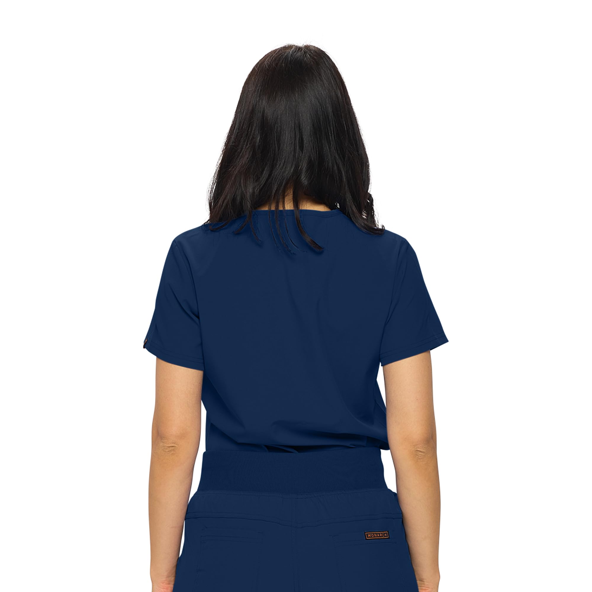 Monarch Uniforms Womens Scrub Top One Pocket Tuck in Scrub Top for Women (Navy) XL