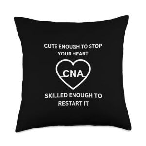 Cute Enough CNA Throw Pillow, 18x18, Multicolor