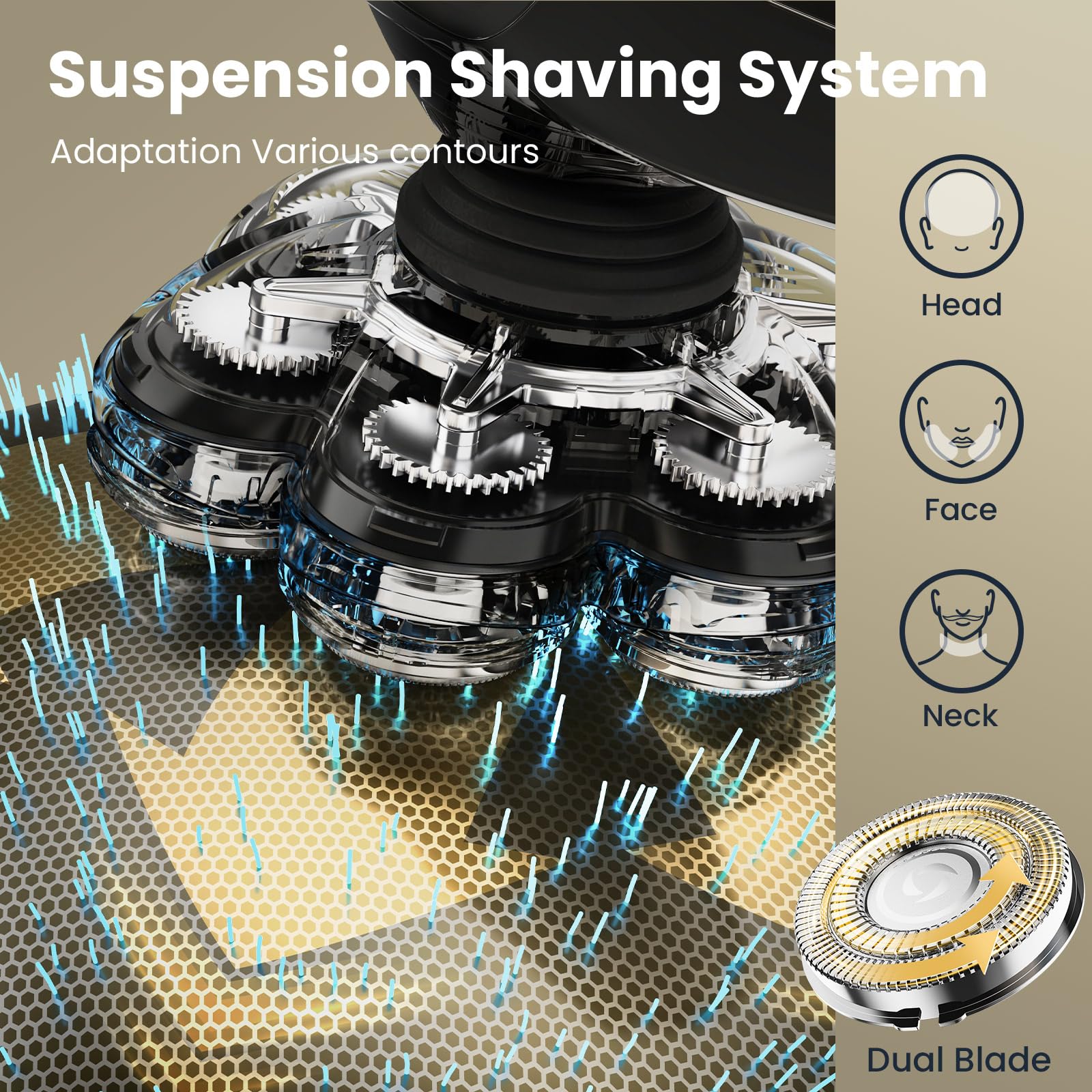 7D Head Shavers for Bald Men, SHPAVVER Detachable Head Shaver LED Display Dry/Wet Bald Head Shavers for Men, IPX7 Waterproof Head Shavers for Men with Type-C Charge