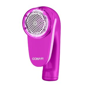 Conair Fabric Shaver and Lint Remover, Battery Operated Portable Fabric Shaver, Pink