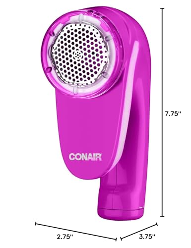 Conair Fabric Shaver and Lint Remover, Battery Operated Portable Fabric Shaver, Pink