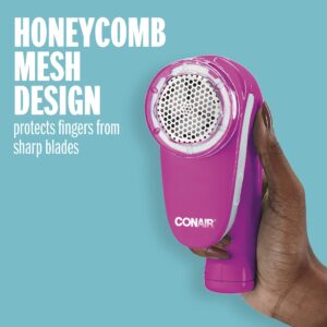 Conair Fabric Shaver and Lint Remover, Battery Operated Portable Fabric Shaver, Pink