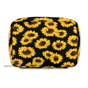 Travel Toiletry Bag for Women Travel Makeup Bag Organizer Cute Small Make Up Bag for Traveling Women Cosmetic Bag, Waterproof Shaving Bag for Men Travel Essentials Toiletries (Sunflower)