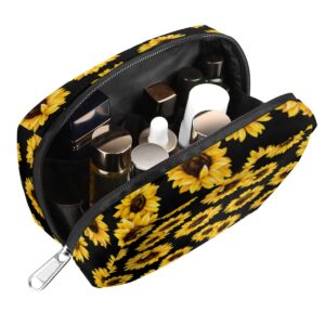 Travel Toiletry Bag for Women Travel Makeup Bag Organizer Cute Small Make Up Bag for Traveling Women Cosmetic Bag, Waterproof Shaving Bag for Men Travel Essentials Toiletries (Sunflower)