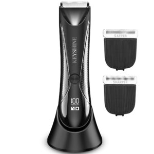 2 in 1 groin hair trimmer body groomer for men - ball shaver with 2 different replaceable ceramic blades specifically designed to balance safety and sharpness - keep groin body trim neat clean