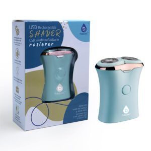 pursonic usb rechargeable ladies shaver, removes hair instantly & pain free, perfect design is great for legs, bikini, arms and ankles! (aqua)