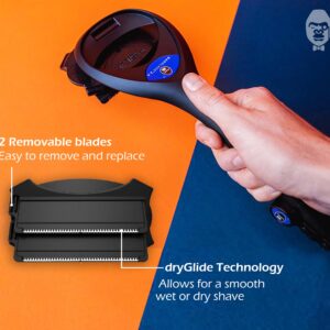 baKblade 2.0 Back Shavers for Men: The DIY Back Hair Shaver for Men with Safety Blade Technology & Ergonomic Handle, Wet or Dry Shaving (Extra Blades Included)