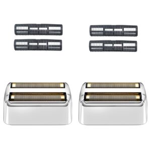 2 pack shaver replacement foil and cutters compatible with babylisspro double fxfs2 metal shaver foil replacement,silver