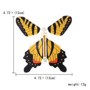 BFY Magic Flying Butterfly Wind Up Toys for Card, Gag Gifts for Kids Great Surprise Colorful Butterfly in Book Greeting Card Books for Wedding Party (5 Pcs)