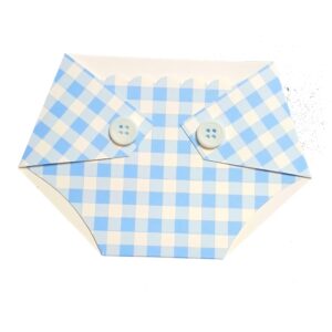 Pink or Blue Plaid Diaper Shaped Gift Card Holder-Game Prize Winner (Light Blue Plaid)