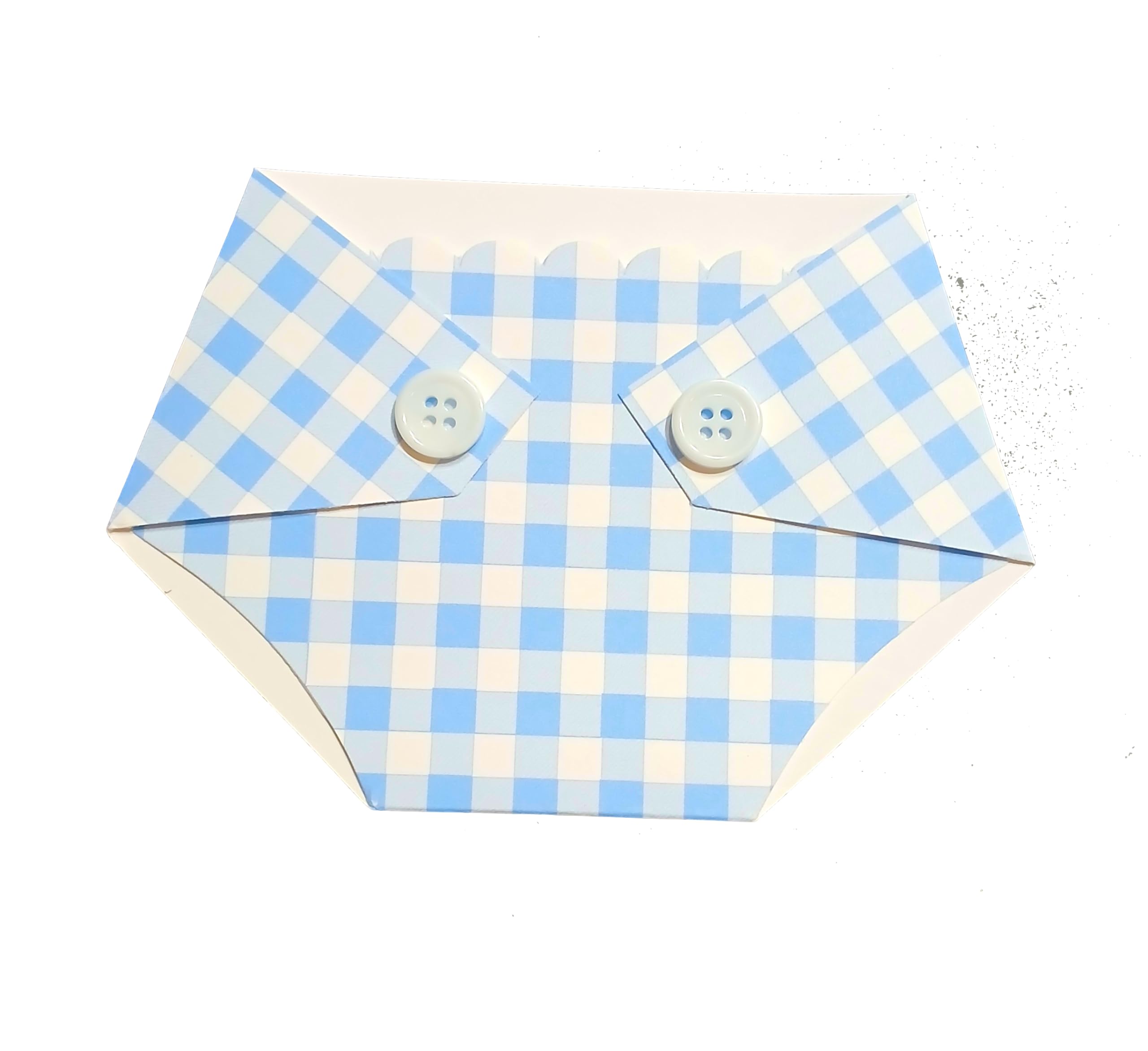 Pink or Blue Plaid Diaper Shaped Gift Card Holder-Game Prize Winner (Light Blue Plaid)