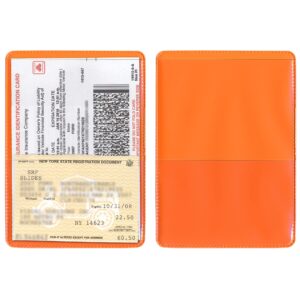 STORE SMART - Orange-Back Auto Insurance & ID Card Holders - 25 Pack - RFS20-O25