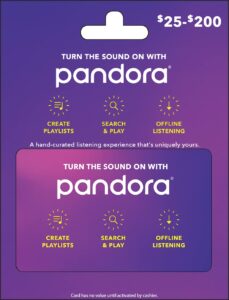 pandora music gift card