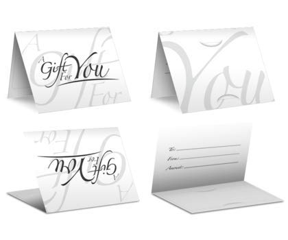 Gift Card Presenter (White - Italic) 100 pack