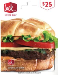 jack in the box gift card $25