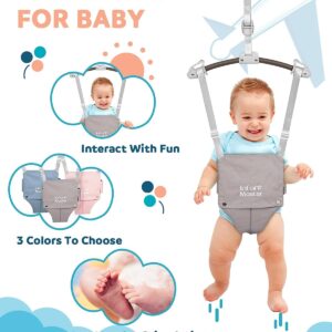 Infant Master Baby Doorway Jumpers, Sturdy Johnny Jumper w/Adjustable 10.8"-23.6" inches Strap, Soft Baby Johnny Bouncer w/Seat Bag, Ideal Gift for Infant, Portable and Easy to Use, Grey