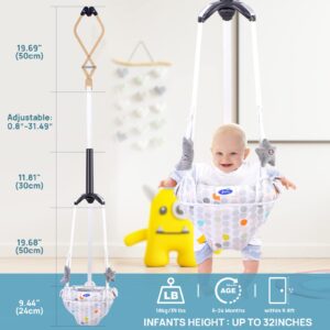 Baby Doorway Jumper, Baby Jumper for Indoor/Outdoor Play, Doorway Jumper for Baby with Adjustable Strap, Easy to Assemble & Store(Ideal Gift for 6-24 Months)