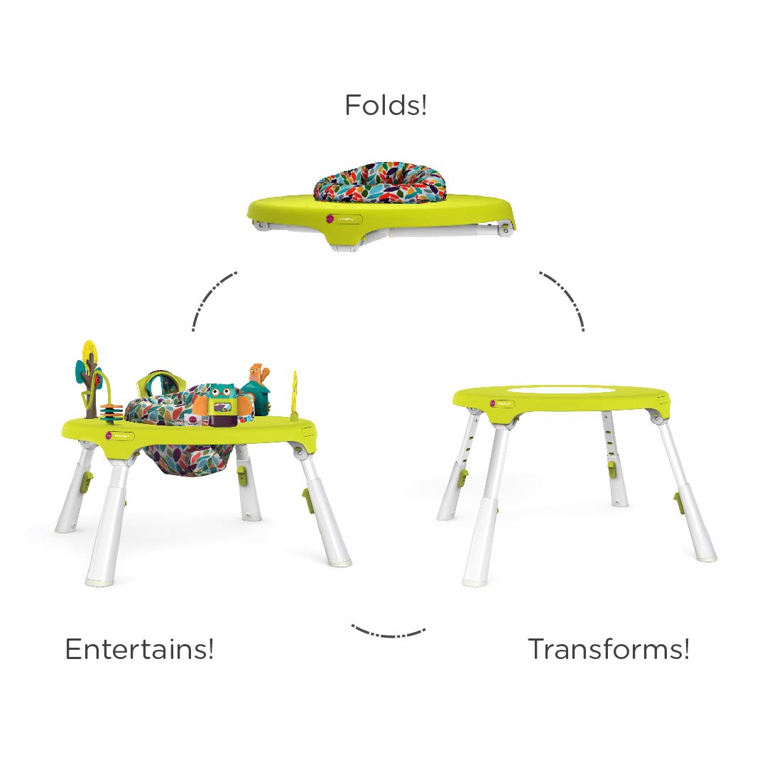 ORIBEL PortaPlay Baby Activity Center: Development focused toys. Foldable, Portable, and Transforms to a Play Table, Unisex (Forest Friends, Green)