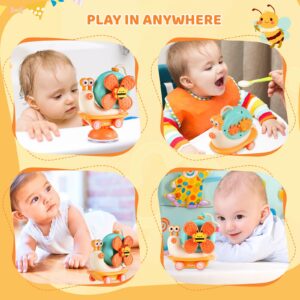 Augot Suction Cup Spinner Toys for Baby - Toddler Sensory Montessori Educational Fine Motor Skills Toys Learning Activities - Gifts for 3 Year Old Boys Girls Infant Bath Toys