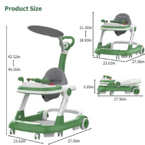 Baby Walkers with Wheel,Infant Walker for Babies with Adjustable Height,Speed & Breathable Seat Cushion, Baby Walkers and Activity Center for Boys Girls,Baby Walker and Bouncer Combo for 7-18 Months