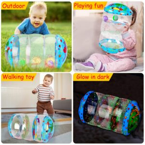 Crawling & Walking Baby Toys 0-6 6 to 12 Months Glowing Jumbo Inflatable Rolling Infant Toys 8 9 12-18 Month Old Sensory Toys for toddler 1-3 Development Light Up 1 2 Year Old Boy Girl Birthday Gifts