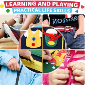 Kerarme Toddler Busy Board, Montessori Toys Busy Book for 1 2 3 4 5 Year Old Toddlers Preschool Learning Activities with Alphabet Numbe, Travel Toys Gifts for Plane Car with Life Skills (Black/3P)