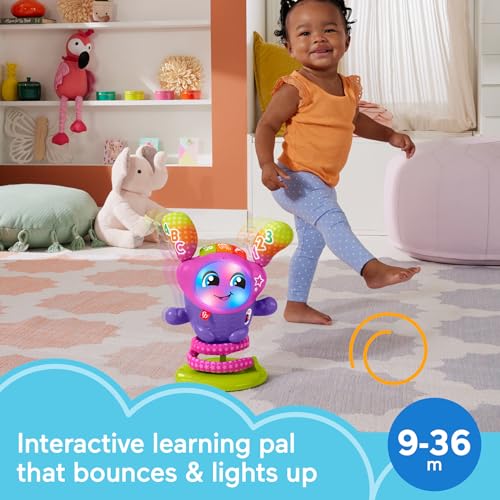 Fisher-Price Baby & Toddler Learning Toy DJ Bouncin’ Star with Music Lights & Bouncing Action for Ages 6+ Months