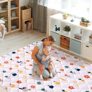 Premium Foam Baby Play Mat 79" X 71", Extra Large Activity Playmats for Babies,Toddlers, Infants, Soft Thicker Sponge Baby Mat for Floor, Play & Tummy Time, Machine Washable for Easy Care