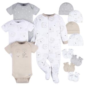 gerber baby boys and girls 12 piece layette gift set, woodland, 0-3 months