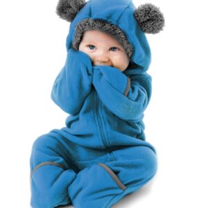 Fleece Baby Bunting Bodysuit – Infant One Piece Kids Hooded Romper Outerwear Toddler Jacket