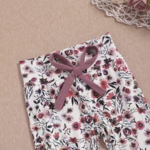 Winter Clothes for Baby Girl 18-24 Months Long Sleeve Hoodie Flower Printed Pants Winter Outfits Sets