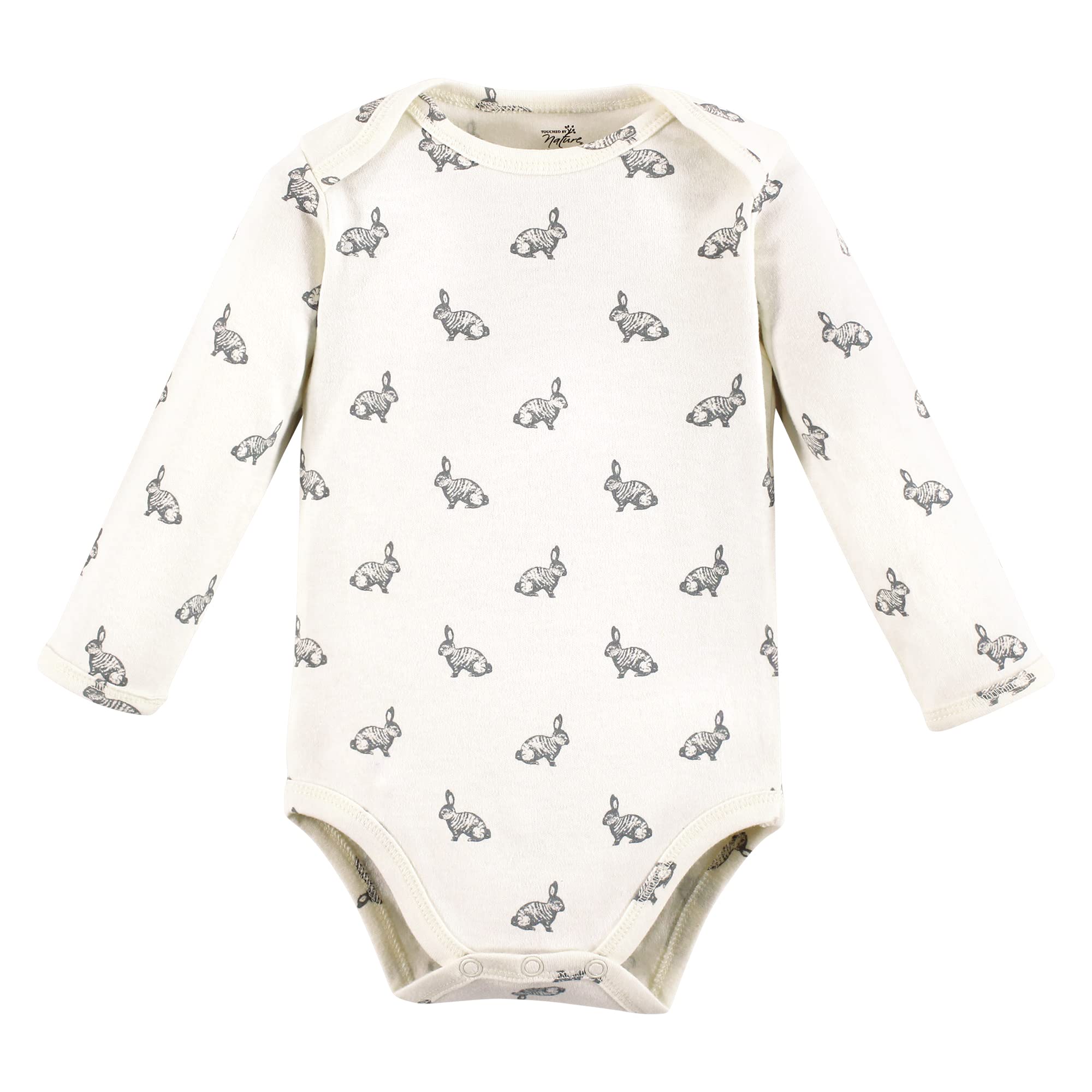 Touched by Nature Unisex Baby Organic Cotton Long-Sleeve Bodysuits, Girl Woodland, 9-12 Months