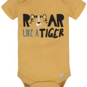 Onesies Brand Baby Boy's 8-Pack Short Sleeve Mix & Match Bodysuits, Dangerously Cute Tiger, 3-6 Months