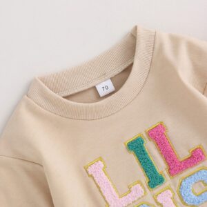 Infant Baby Girl Fall Outfit Sweatshirt Romper Letter Embroidery Jumpsuit Big Lil Sis Matching Newborn Winter Clothes