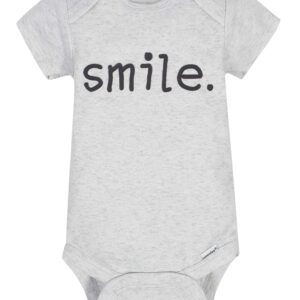 Onesies Brand Unisex Baby 8-Pack Short Sleeve Mix & Match Bodysuits, Play Smile & Hug Neutrals, 3-6 Months